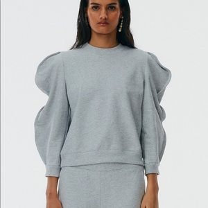 tibi grey Scallop Sweatshirt size S